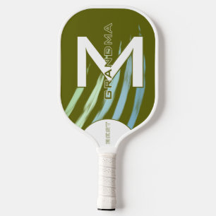 Palas De Pickleball Mejor Abuela, iniciales monogramadas, Olivo ligero
