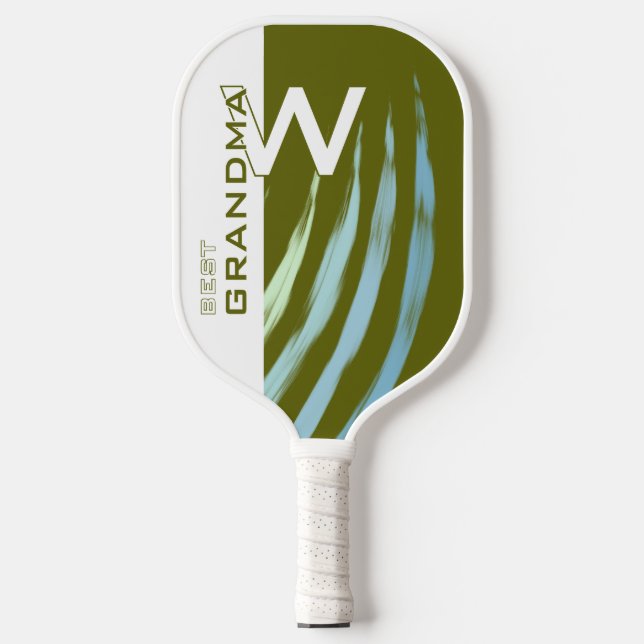 Palas De Pickleball Mejor Abuela, Monogramada, Oliva Ligera , (Anverso)