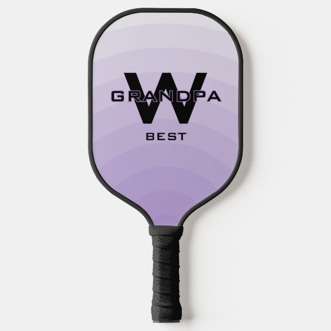 Palas De Pickleball Mejor Abuelo Morado Monogramado (Anverso)