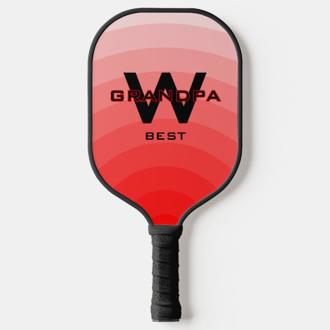 Palas De Pickleball Mejor Abuelo Rojo Monogramado (Anverso)