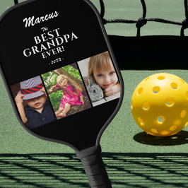 Palas De Pickleball Mejor abuelo siempre Keepsake 3 foto negra