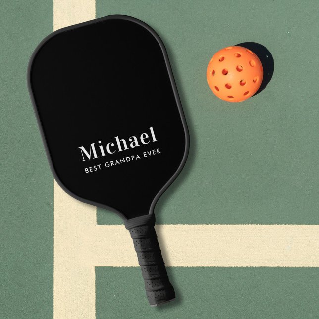 Palas De Pickleball Mejor Monograma Negro del Abuelo (Subido por el creador)