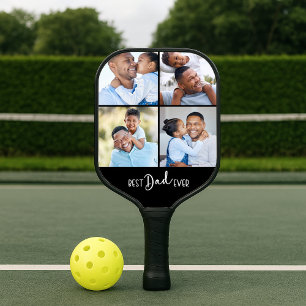 Palas De Pickleball Mejor Papá del Mundo Collage de Cuatro Fotos