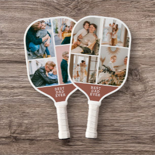 Palas De Pickleball Mejor Papá Nunca 8 Collage de fotos Brown