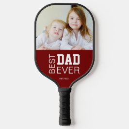 Palas De Pickleball Mejor Papá Personalizado Foto Nombre Rojo