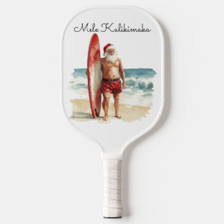 Palas De Pickleball Mele Kalikimaka - Surfing Santa Set de Pickleball