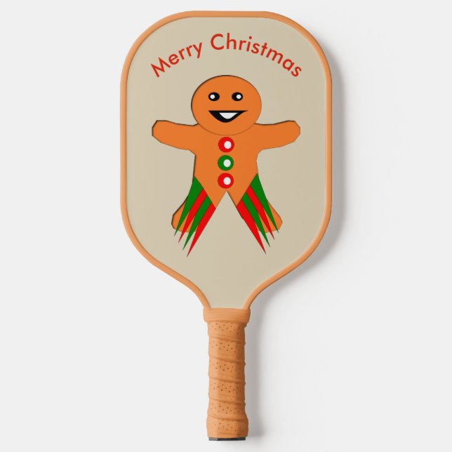 Palas De Pickleball Mensaje del Fiesta Gingerbread Man Personalizado d (Anverso)