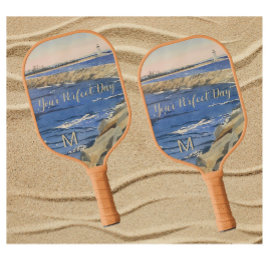 Palas De Pickleball Mensaje Monograma del faro naumático pintado a man