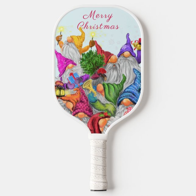 Palas De Pickleball Merry Christmas Gnome Fiesta Pickleball Paddle (Anverso)