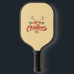 Palas De Pickleball Merry Christmas Vintage Design | Rojo y Verde<br><div class="desc">Merry Christmas Vintage Design | Rojo y Verde</div>