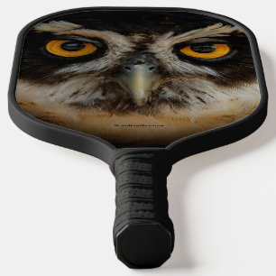Palas De Pickleball Mesmerizando los ojos dorados de una lechuza espec