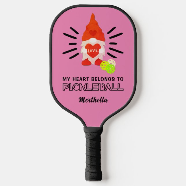 Palas De Pickleball MI CORAZÓN PERTENECE AL Gnome DE PICKLEBALL (Anverso)
