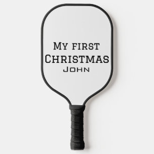 Palas De Pickleball Mi primera Navidad añadir nombre masculino SMS sim