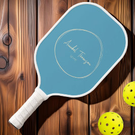 Palas De Pickleball Mid-Century Modern Aqua Sky | Nombre del Script