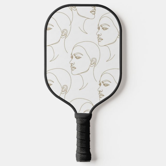 Palas De Pickleball Minimal Female Face Line Pattern (1) (Anverso)