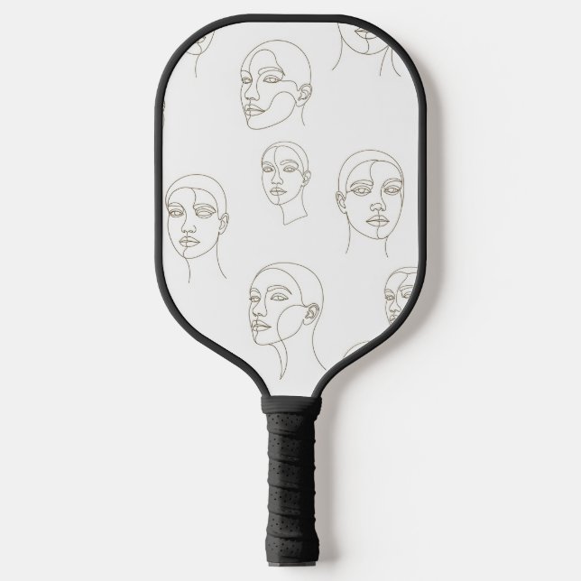Palas De Pickleball Minimal Female Face Line Pattern (3) (Anverso)
