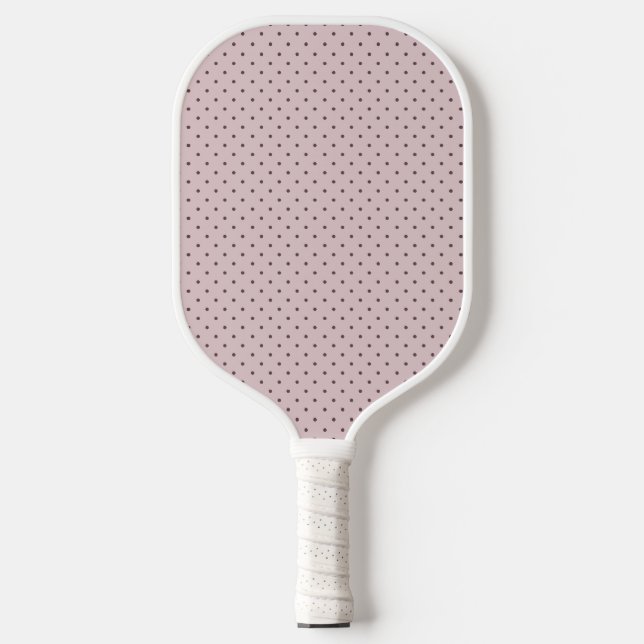 Palas De Pickleball Minimalist Cute Soft Light Pink Brown Polka Dots (Anverso)