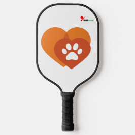 Palas De Pickleball Minimalist Paw Print Heart  | Modern