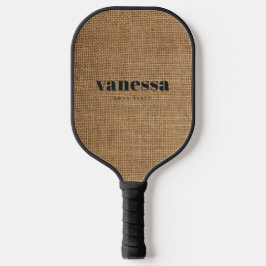 Palas De Pickleball Mínimo Clásico Moderno de Arpillera Marrón Nombre