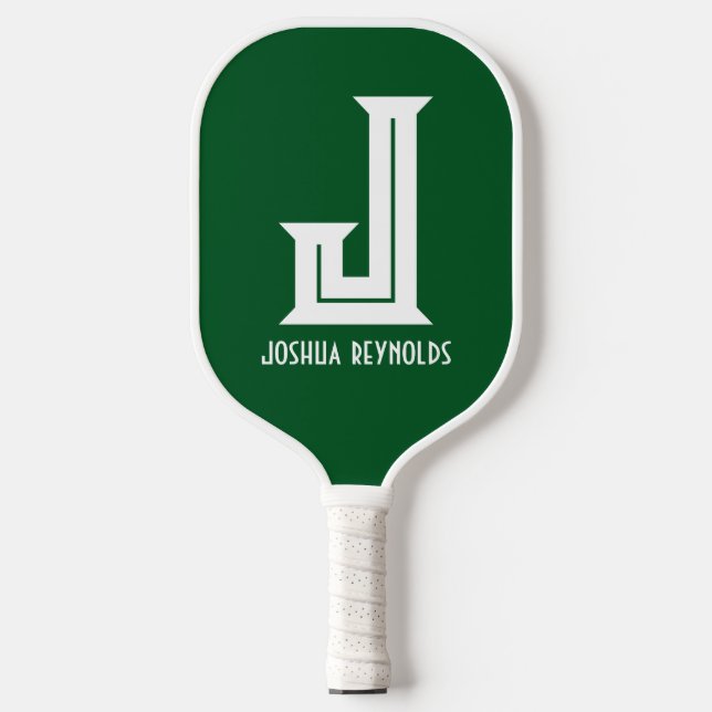 Palas De Pickleball Mínimo Monograma Green Pickleball Paddle (Anverso)