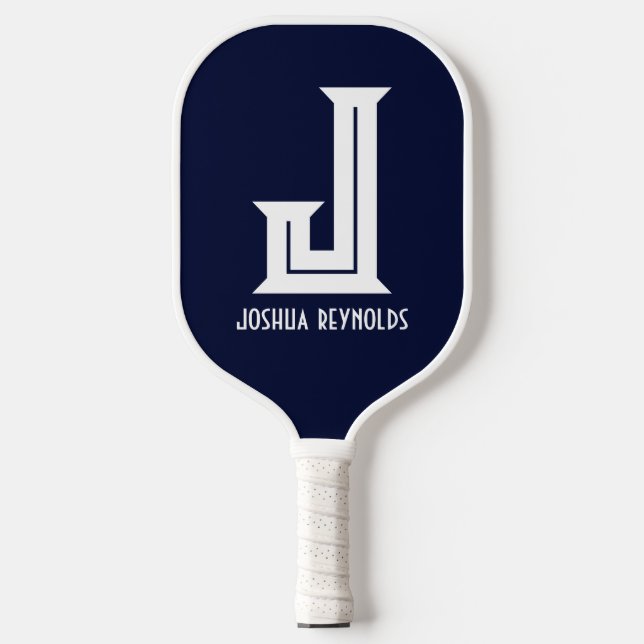 Palas De Pickleball Mínimo Monograma Navy Blue Pickleball (Anverso)