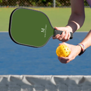 Palas De Pickleball Mínimo Personalizado moderno Monograma Nombre Bosq
