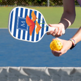 Palas De Pickleball Moda de amapola Bandas Azules Monograma
