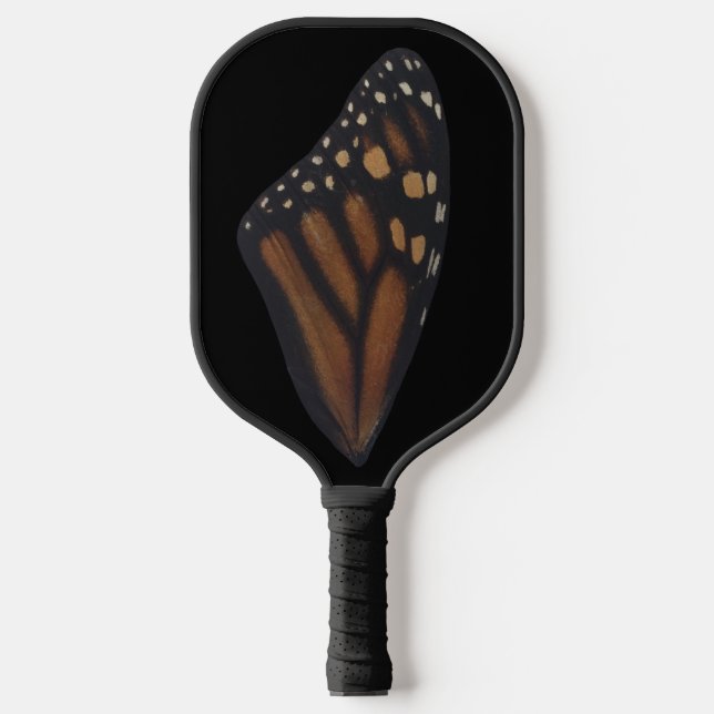 Palas De Pickleball Moda De Mariposa Monarca En Negro (Anverso)