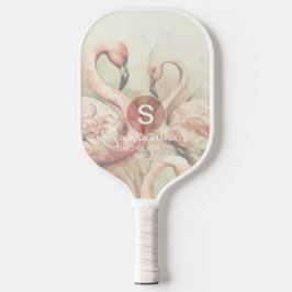 Palas De Pickleball Moda elegante Monograma Flamingo Personalizado