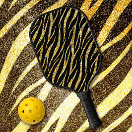 Palas De Pickleball Moda femenina de lujo negro dorado estilo Zebra im
