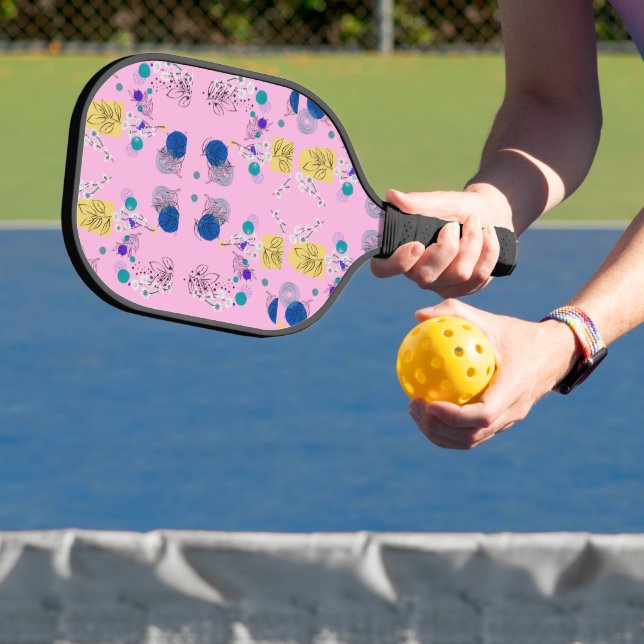 Palas De Pickleball Moda Flores abstractas modernas en rosa (in situ)