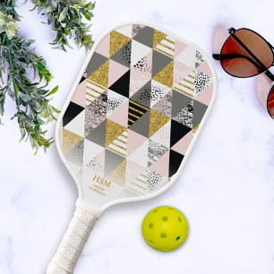 Palas De Pickleball Moda Oro rosa Triángulos de oro Personalizado Mono