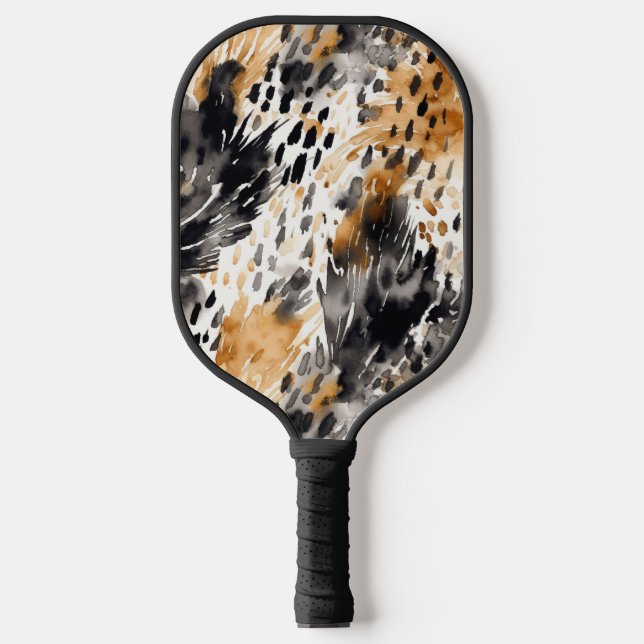 Palas De Pickleball Moda Peach White Leopard Animal Print (Anverso)
