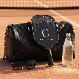 Palas De Pickleball Moda Perforaciones del Purpurina de la espuma negr