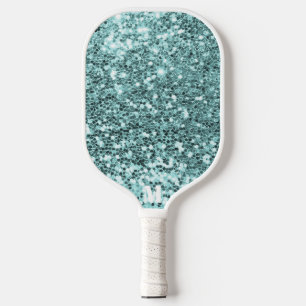 Palas De Pickleball Moda Purpurinoso blanco azul esparce Monograma mod