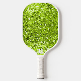 Palas De Pickleball Moda Purpurinoso blanco verde esparce monograma mo