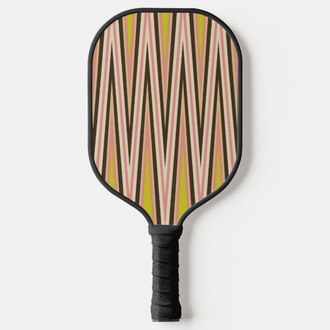 Palas De Pickleball Modern Black Pink Chevron Pattern (Anverso)