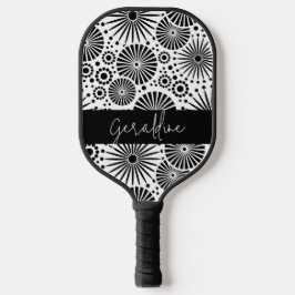 Palas De Pickleball Modern black white geometric starburst Name 