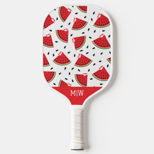 Palas De Pickleball Modern Cute Monogrammed Cool Watermelon (Anverso)