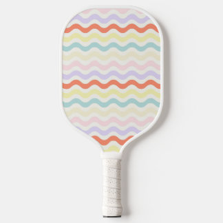 Palas De Pickleball Modern Minimalist Scalloped Pastel Waves Linear