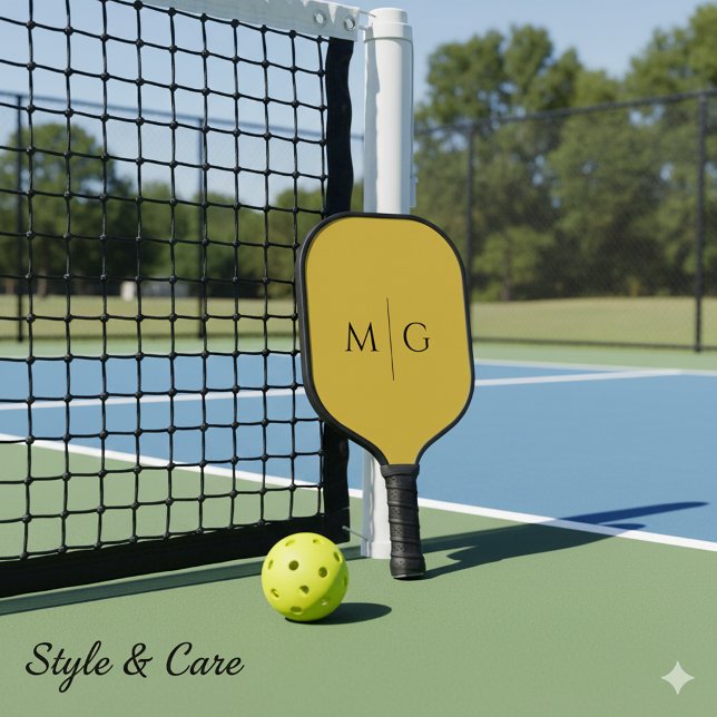 Palas De Pickleball Modern Monogram Stylish Custom Metallic Gold (Modern Monogram Stylish Custom Metallic Gold Pickleball Paddle)