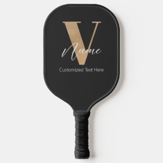 Palas De Pickleball Modern Monogrammed Initial V & Name Personalized