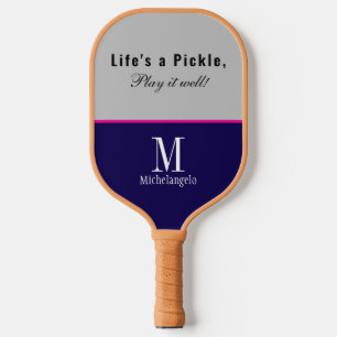 Palas De Pickleball Moderna escritura monogramada elegancia marina azu