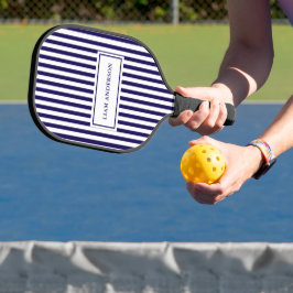 Palas De Pickleball Moderna marina personalizada y con rayas verticale