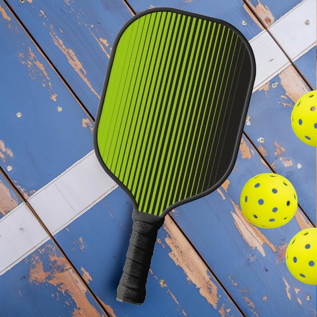 Palas De Pickleball Moderna Neon Green Black Sports Side Fade (Subido por el creador)
