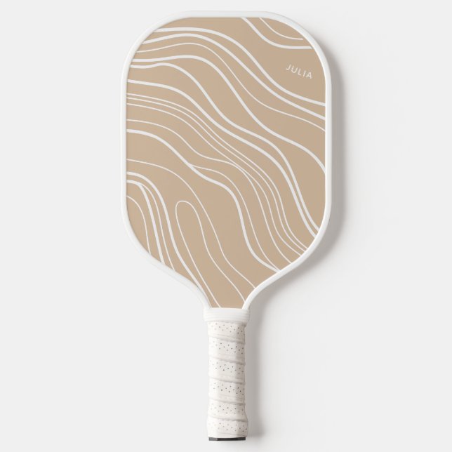 Palas De Pickleball Moderna onda de arena neutra personalizada (Anverso)