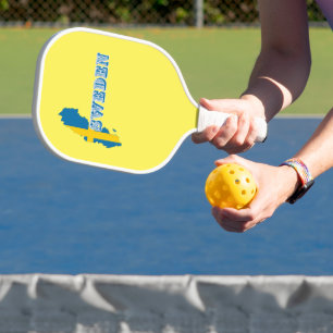 Palas De Pickleball Moderna suecia sudorosa Letra Art Mapa de la bande