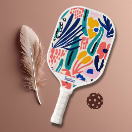 Palas De Pickleball Moderna y elegante acuarela color Art Monograma