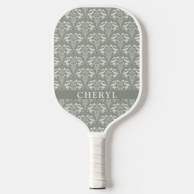 Palas De Pickleball Moderno Boho verde de sabio suave personalizado (Anverso)