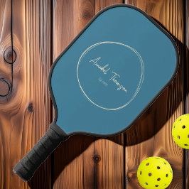 Palas De Pickleball Moderno de mediados de siglo Aqua Profundo | Nombr